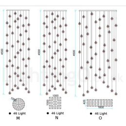 Lámpara colgante de bola de cristal Meteorer de Creative Engineering Stage