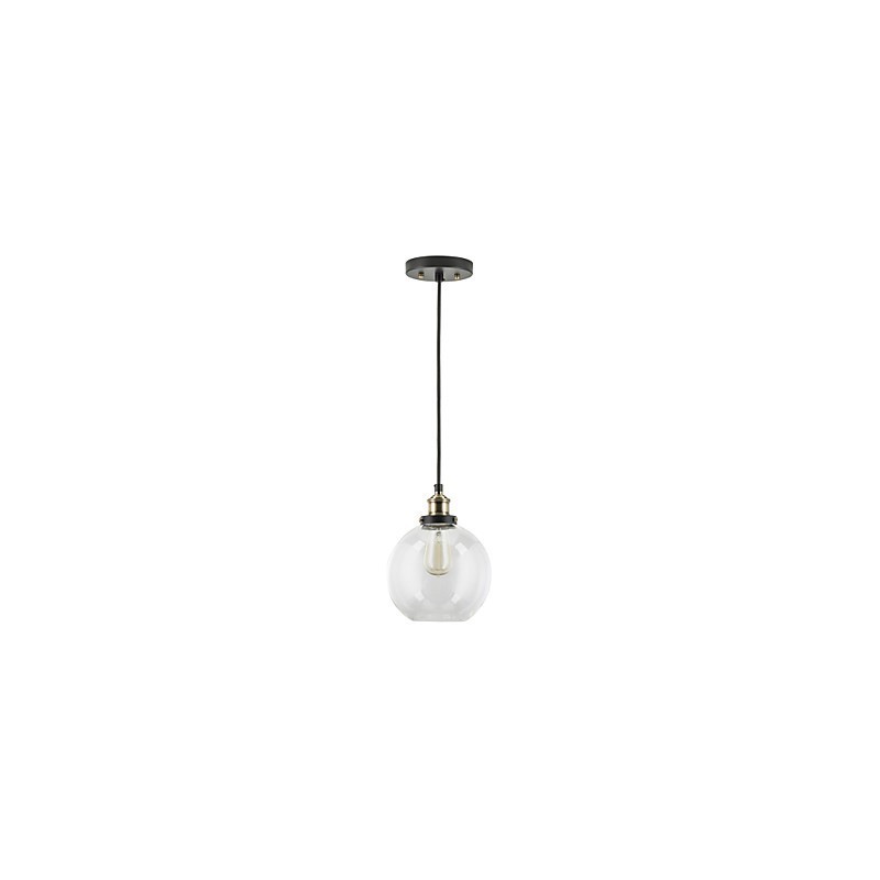 Lámpara colgante de fábrica industrial de latón antiguo, una lámpara, pantalla de vidrio, lámpara colgante de cafetería