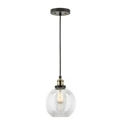 Lámpara colgante de fábrica industrial de latón antiguo, una lámpara, pantalla de vidrio, lámpara colgante de cafetería