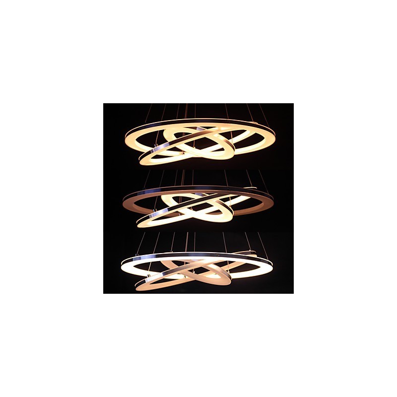 Lámpara colgante moderna de 3 anillos de acrílico