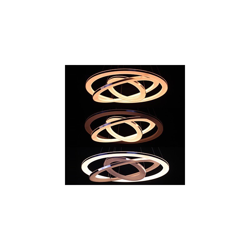 Lámpara colgante moderna de 3 anillos de acrílico