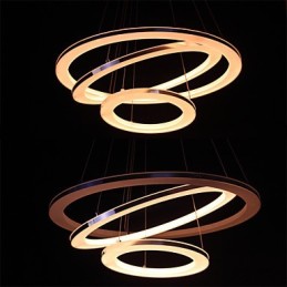 Lámpara colgante moderna de 3 anillos de acrílico