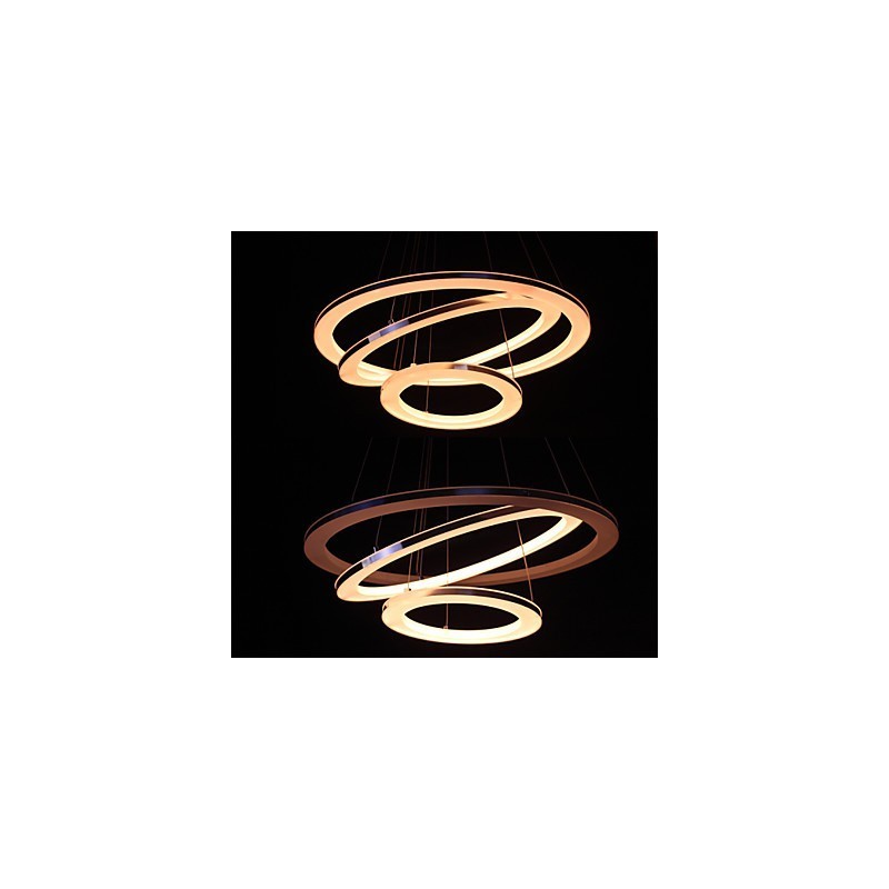 Lámpara colgante moderna de 3 anillos de acrílico