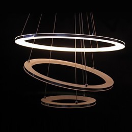 Lámpara colgante moderna de 3 anillos de acrílico