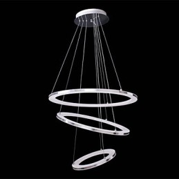 Lámpara colgante moderna de 3 anillos de acrílico