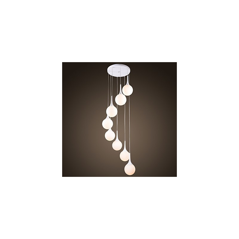 Lámpara colgante contemporánea moderna con forma de globo galvanizada