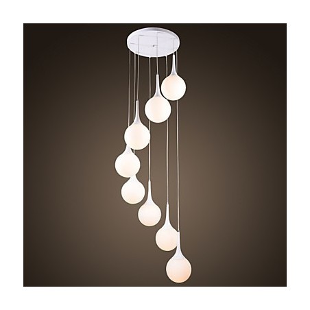 Lámpara colgante contemporánea moderna con forma de globo galvanizada