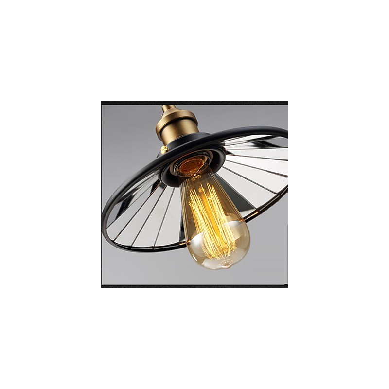 Lámpara colgante vintage Pully para vestíbulo de 3 islas, metal y pantalla interior de vidrio