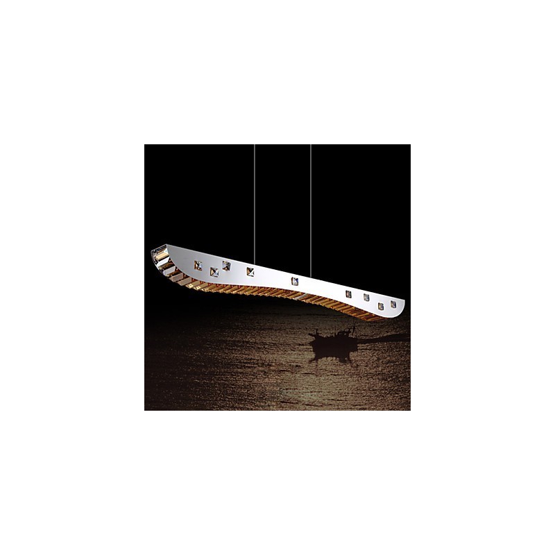 Lámpara colgante de cristal Lámpara colgante de metal cromado Cristal ámbar o transparente