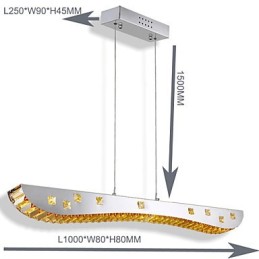 Lámpara colgante de cristal Lámpara colgante de metal cromado Cristal ámbar o transparente