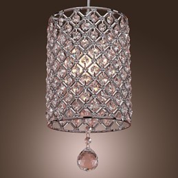 Lámpara colgante de cristal estilo cilindro