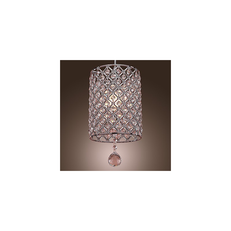 Lámpara colgante de cristal estilo cilindro