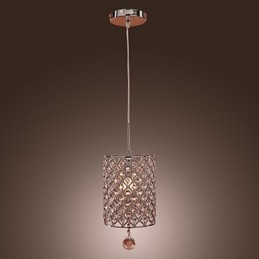 Lámpara colgante de cristal estilo cilindro
