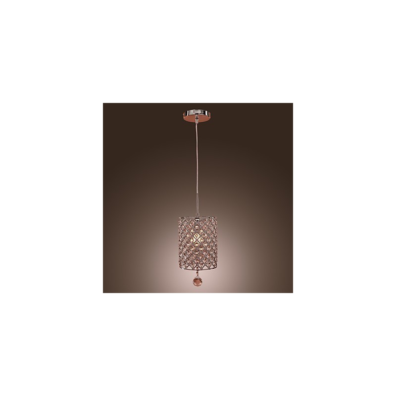 Lámpara colgante de cristal estilo cilindro