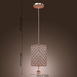 Lámpara colgante de cristal estilo cilindro