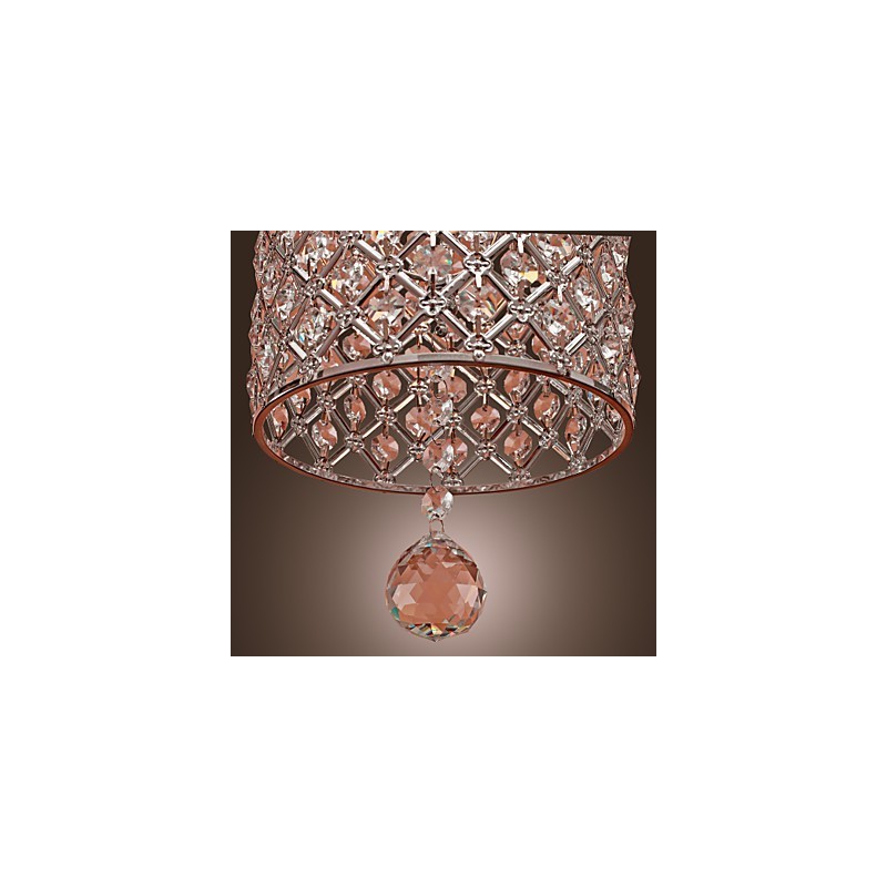Lámpara colgante de cristal estilo cilindro