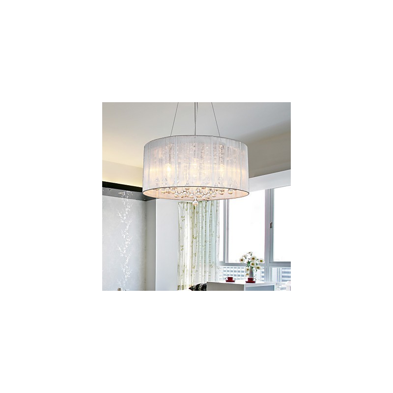 Lámpara colgante moderna de tambor de 4 luces