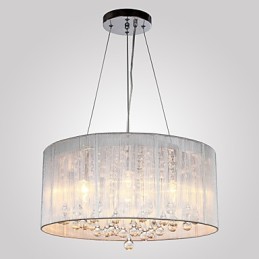 Lámpara colgante moderna de tambor de 4 luces