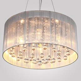 Lámpara colgante moderna de tambor de 4 luces