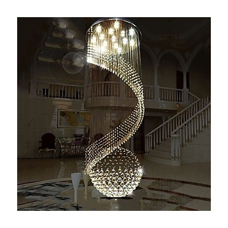 Lámpara colgante de cristal moderna, lámparas de techo colgantes con fuente de cristal K9 transparente Lámpara colgante de cristal moderna, lámparas de techo colgantes con fuente de cristal K9 transparente