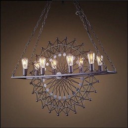 Lámpara colgante de rueda de rascacielos de estilo industrial