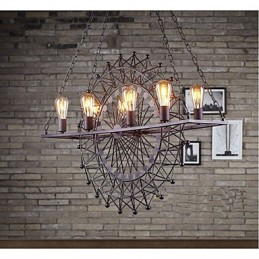 Lámpara colgante de rueda de rascacielos de estilo industrial