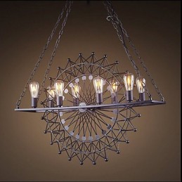 Lámpara colgante de rueda de rascacielos de estilo industrial