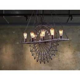 Lámpara colgante de rueda de rascacielos de estilo industrial