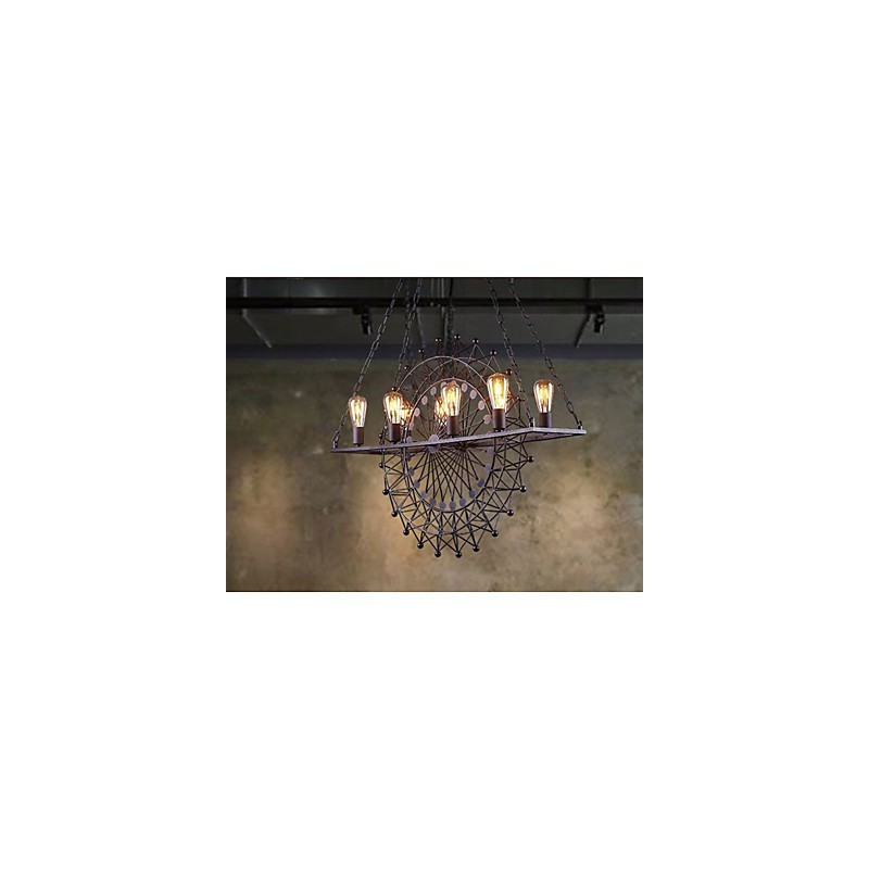 Lámpara colgante de rueda de rascacielos de estilo industrial