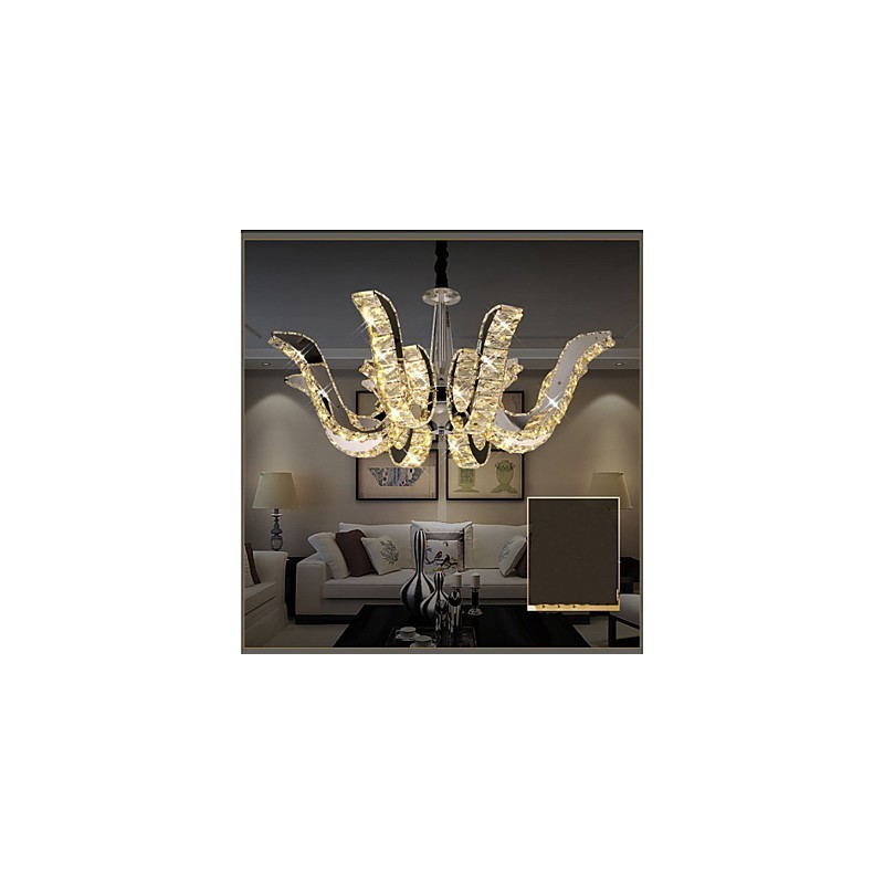 Lámpara de cristal moderna de lujo con forma de vela y colgante de cristal