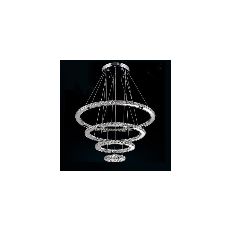 Lámpara colgante moderna de cristal transparente para techo (diámetro de 100 cm, 80 cm, 60 cm y 40 cm).