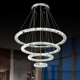 Lámpara colgante moderna de cristal transparente para techo (diámetro de 100 cm, 80 cm, 60 cm y 40 cm).