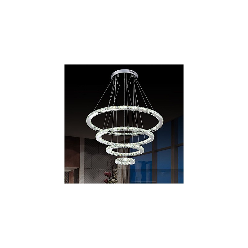 Lámpara colgante moderna de cristal transparente para techo (diámetro de 100 cm, 80 cm, 60 cm y 40 cm).