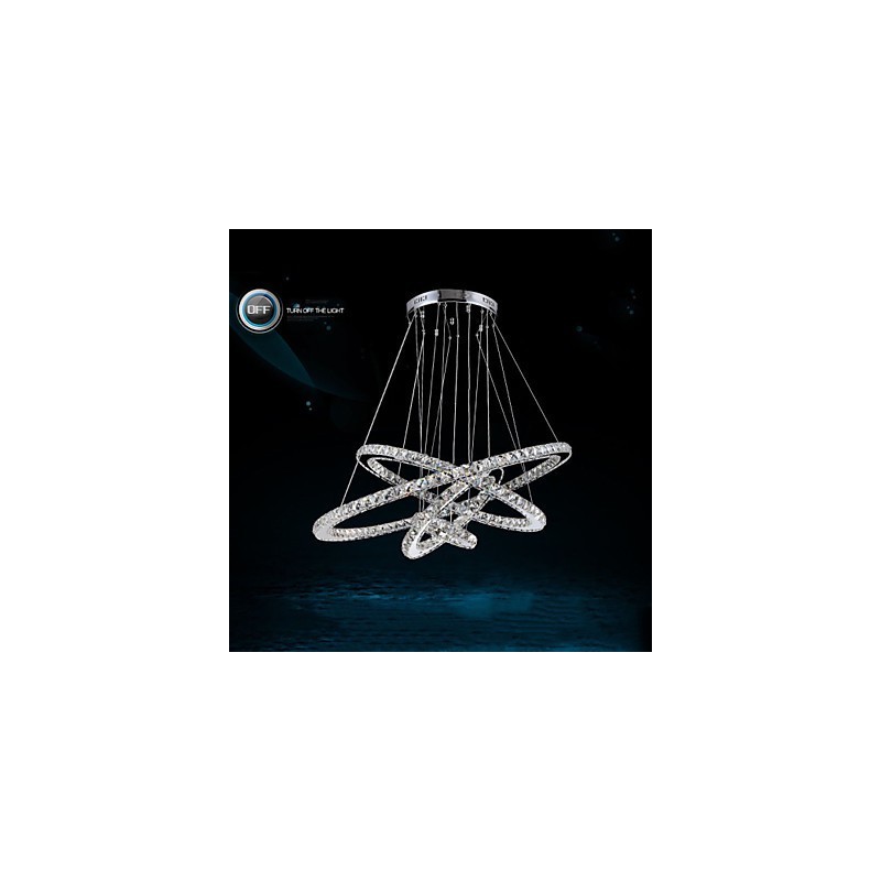 Lámpara colgante moderna de cristal transparente para techo (diámetro de 100 cm, 80 cm, 60 cm y 40 cm).