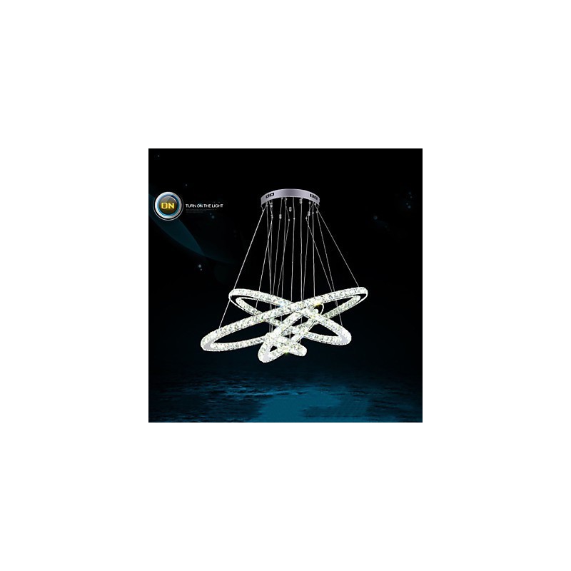 Lámpara colgante moderna de cristal transparente para techo (diámetro de 100 cm, 80 cm, 60 cm y 40 cm).