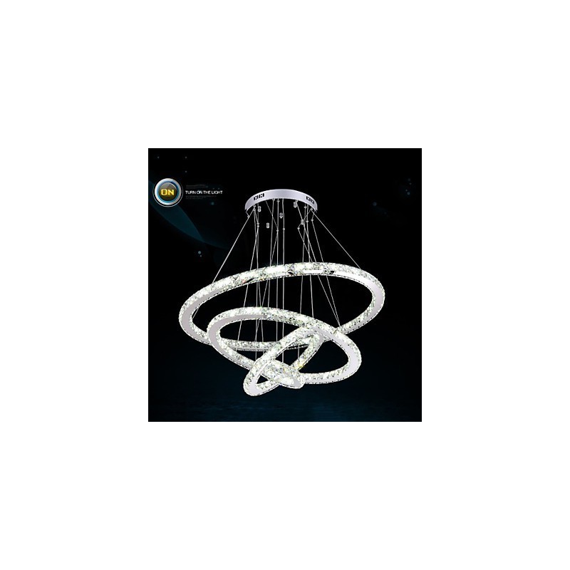 Lámpara colgante moderna de cristal transparente para techo (diámetro de 100 cm, 80 cm, 60 cm y 40 cm).