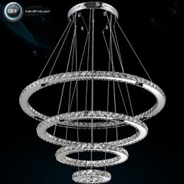Lámpara colgante moderna de cristal transparente para techo (diámetro de 100 cm, 80 cm, 60 cm y 40 cm).