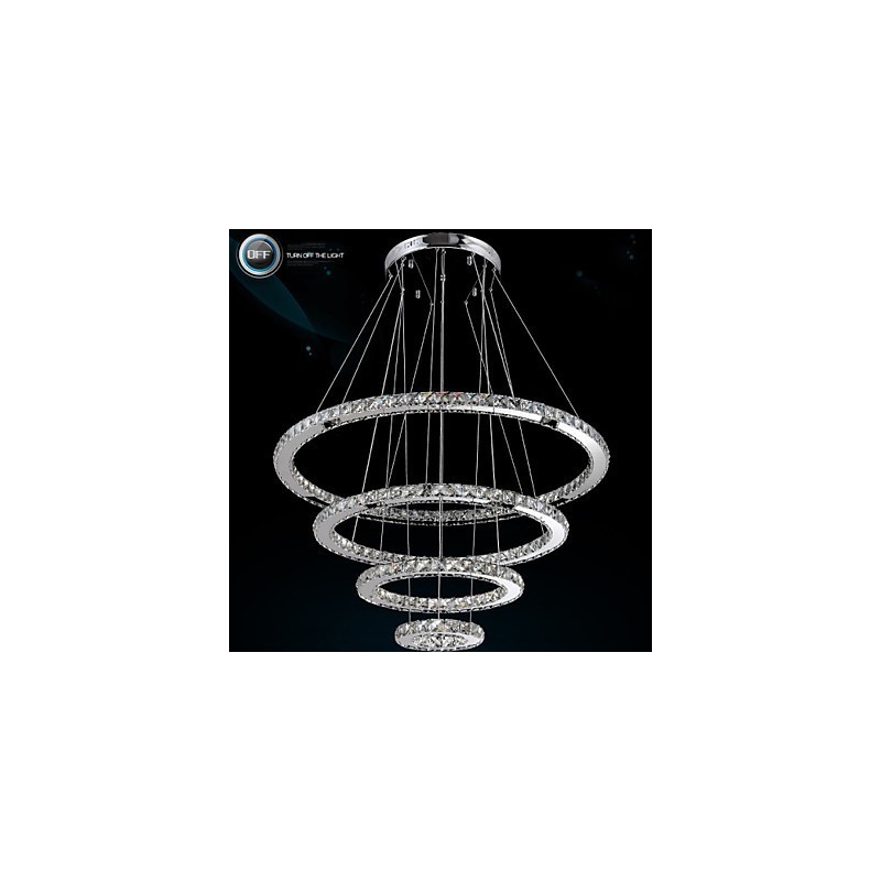 Lámpara colgante moderna de cristal transparente para techo (diámetro de 100 cm, 80 cm, 60 cm y 40 cm).