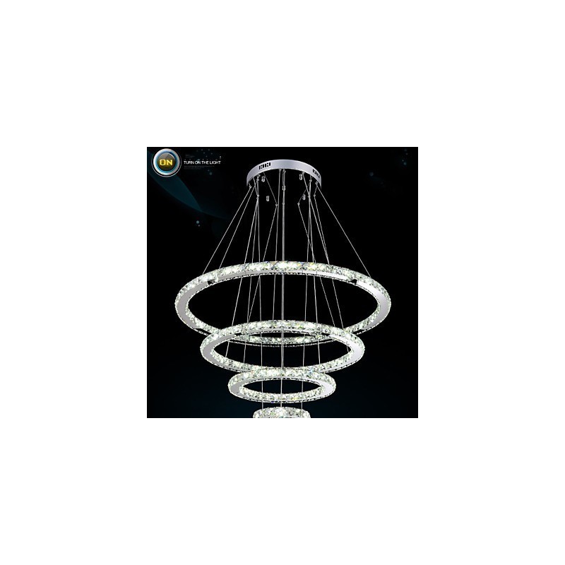 Lámpara colgante moderna de cristal transparente para techo (diámetro de 100 cm, 80 cm, 60 cm y 40 cm).
