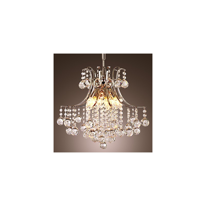 Lámpara colgante de lujo moderna de cristal para sala de estar, 6 luces