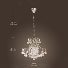 Lámpara colgante de lujo moderna de cristal para sala de estar, 6 luces