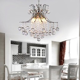 Lámpara colgante de lujo moderna de cristal para sala de estar, 6 luces
