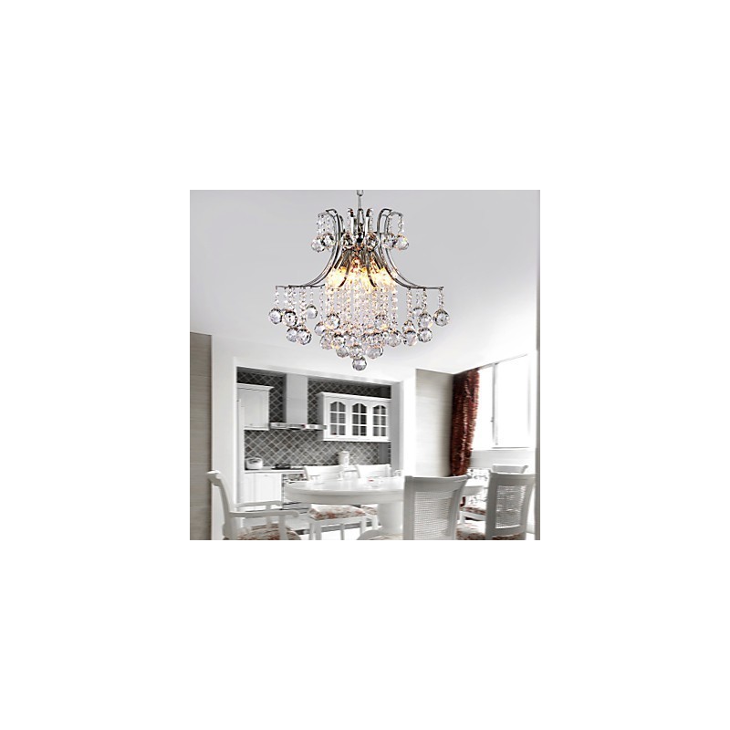 Lámpara colgante de lujo moderna de cristal para sala de estar, 6 luces