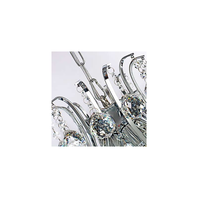 Lámpara colgante de lujo moderna de cristal para sala de estar, 6 luces