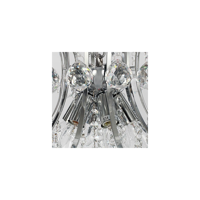Lámpara colgante de lujo moderna de cristal para sala de estar, 6 luces