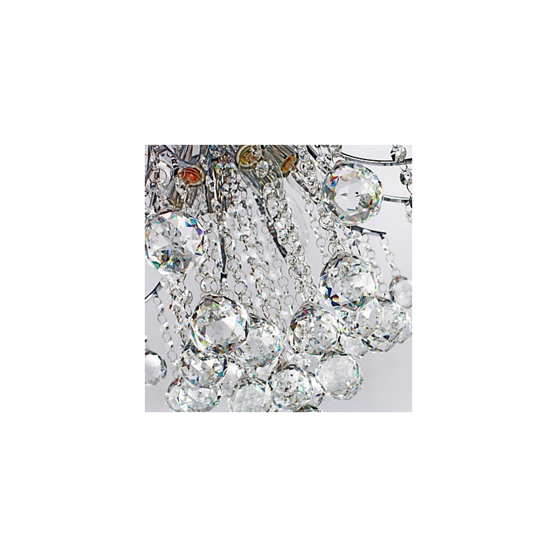 Lámpara colgante de lujo moderna de cristal para sala de estar, 6 luces