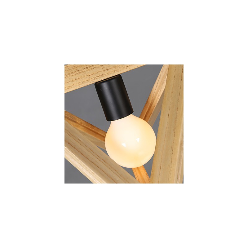 Lámpara colgante triangular de madera de estilo europeo, estilo campestre creativo que restaura las costumbres antiguas.