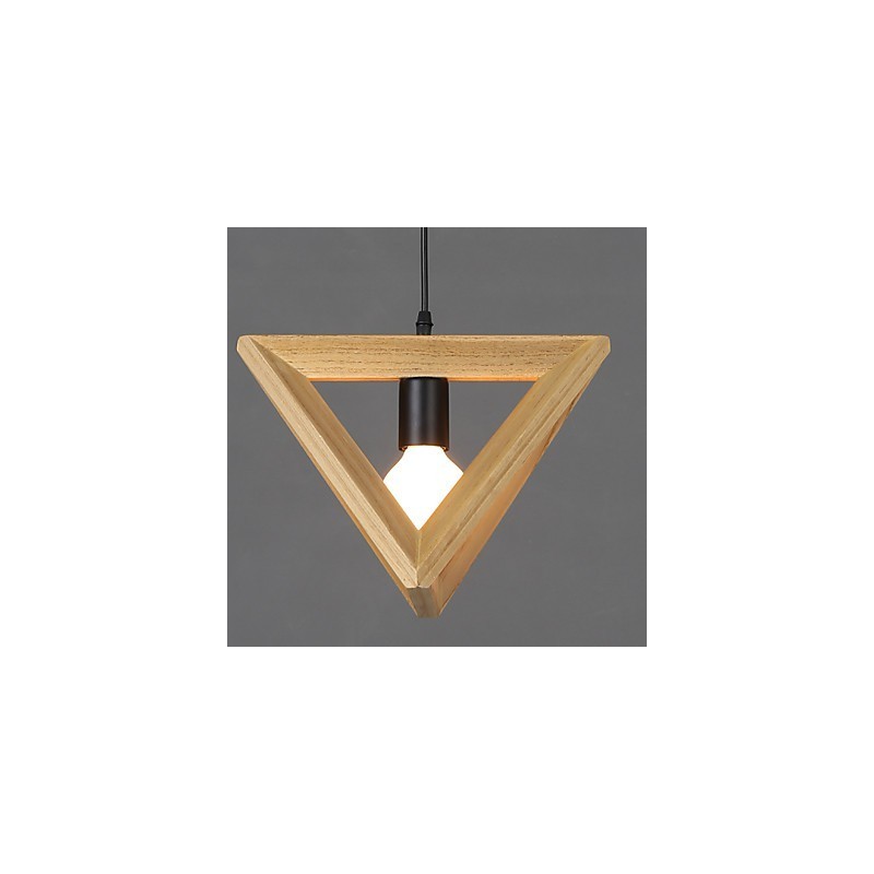 Lámpara colgante triangular de madera de estilo europeo, estilo campestre creativo que restaura las costumbres antiguas.