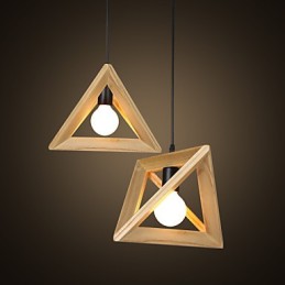 Lámpara colgante triangular de madera de estilo europeo, estilo campestre creativo que restaura las costumbres antiguas.