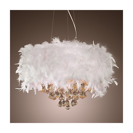 Lámpara colgante moderna y contemporánea de cristal en forma de tambor, estilo mini, galvanizada